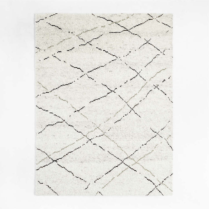 Larache Wool Moroccan Ivory Area Rug 9'x12'