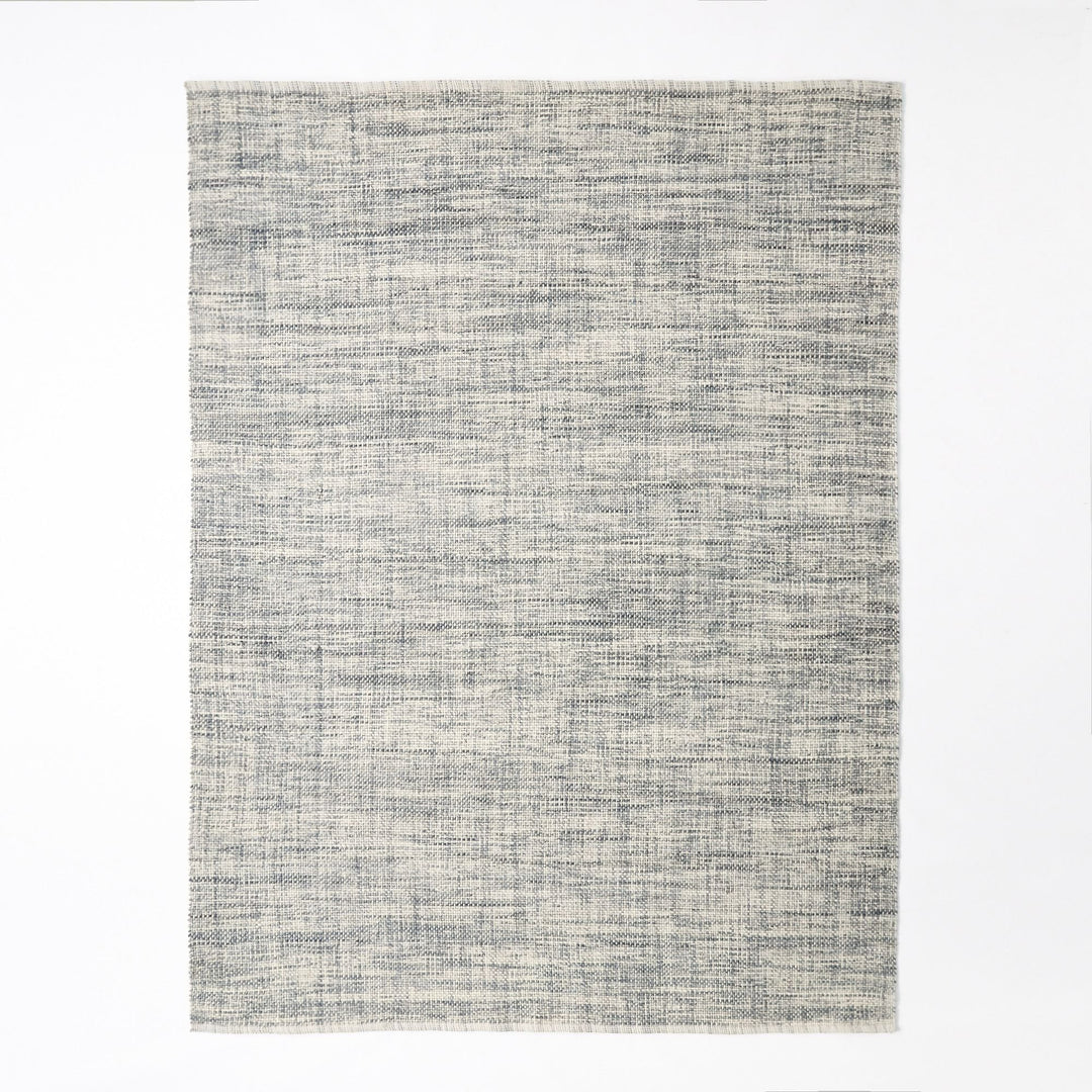Mid-Century Heathered Basketweave Wool Rug