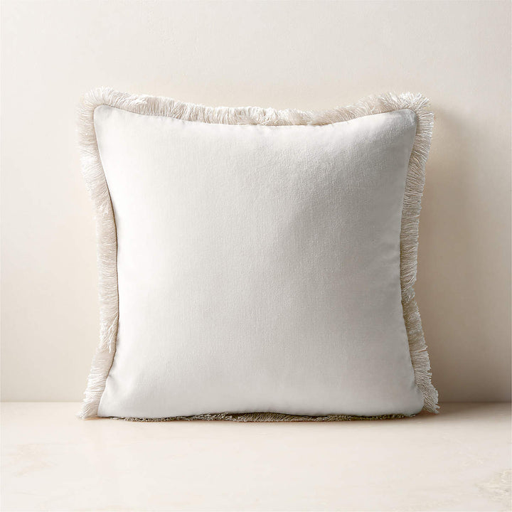 BETTIE WARM WHITE VELVET THROW PILLOW