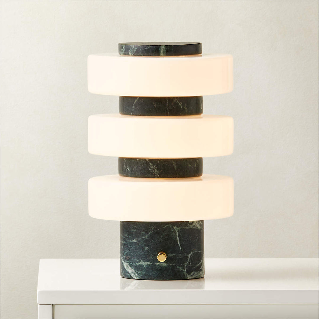 MERCURY GREEN MARBLE TABLE LAMP