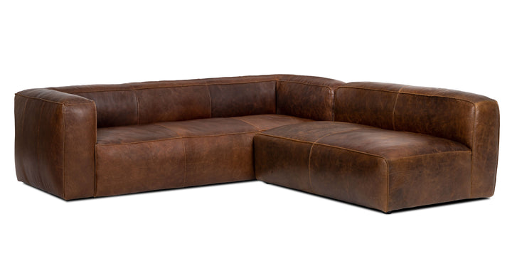 Cigar Rawhide Brown Reversible Sectional