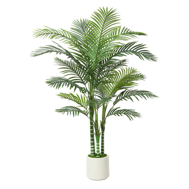 Adcock Faux Palm Tree in White Planter