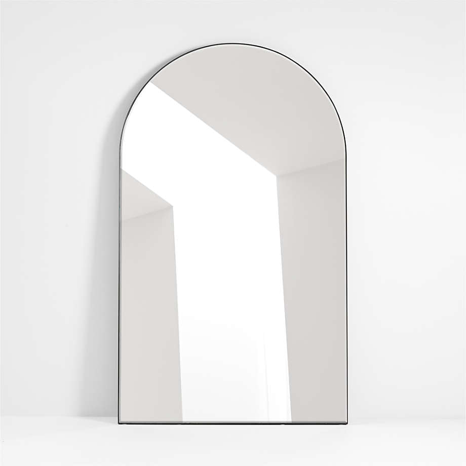 Edge Extra Large Black Arch Floor Mirror