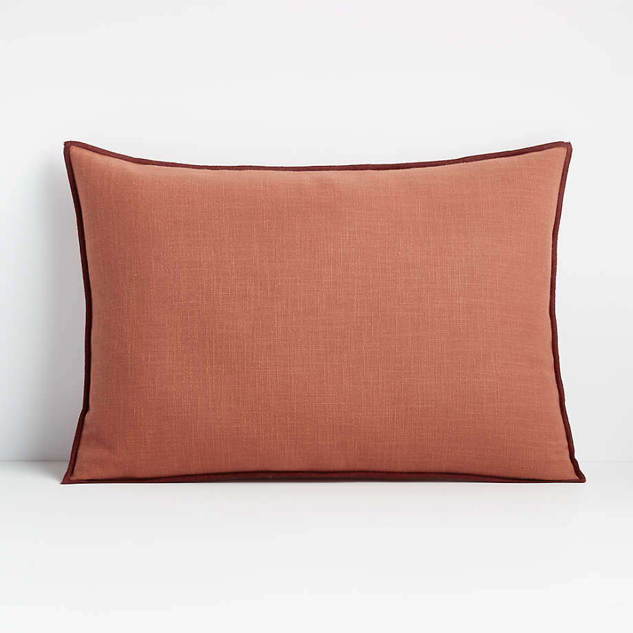 Ori Baked Clay Pillow With Feather With Insert-22"x15"