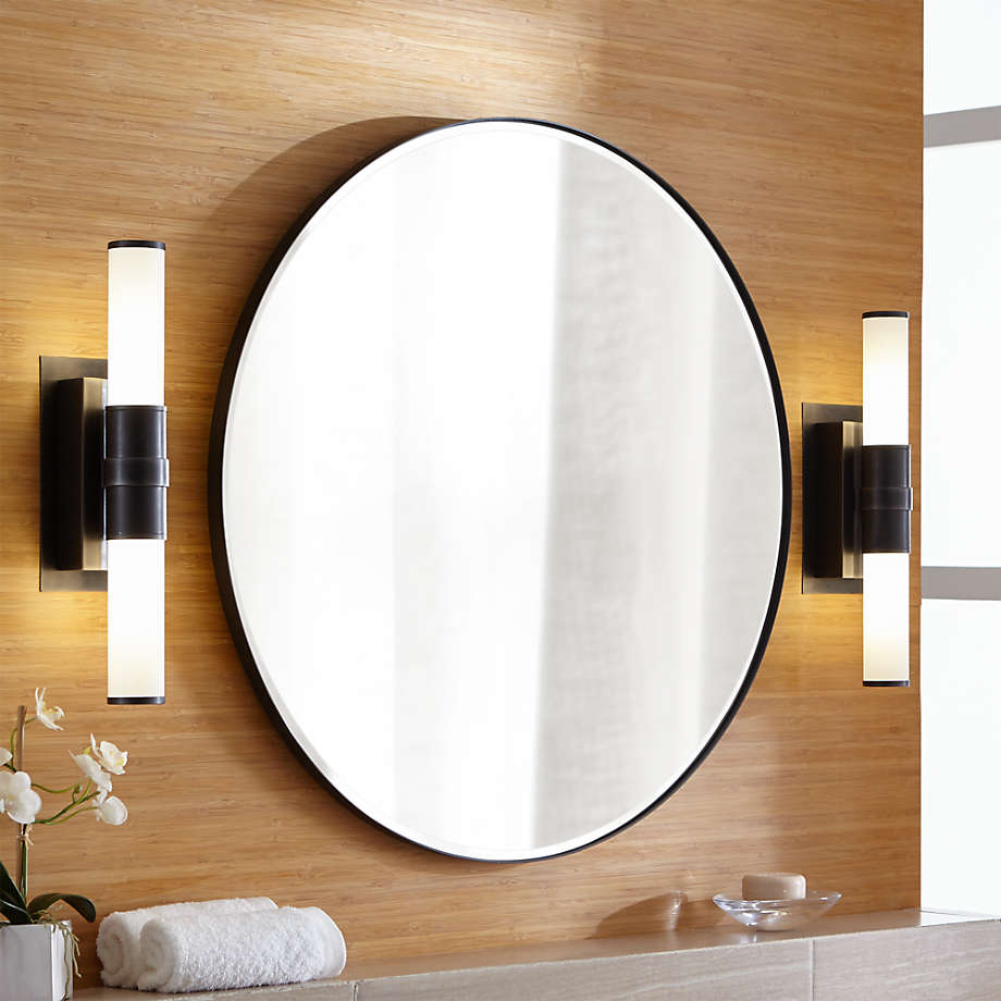 Edge Black Round Wall Mirror