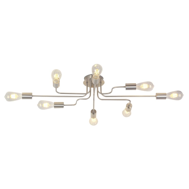 GEARHEART 8 LIGHT SPUTNIK MODERN LINEAR SEMI FLUSH MOUNT