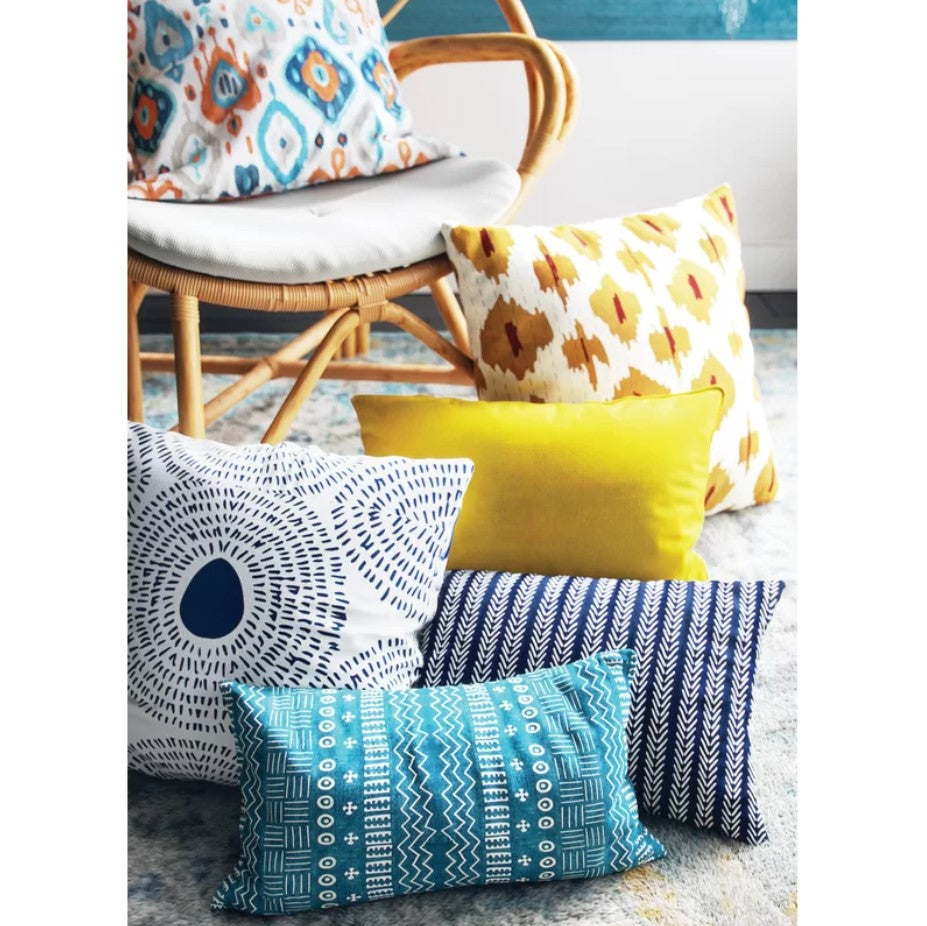 Keeley Circles Outdoor Square Pillow Cover with Insert-18"x18"