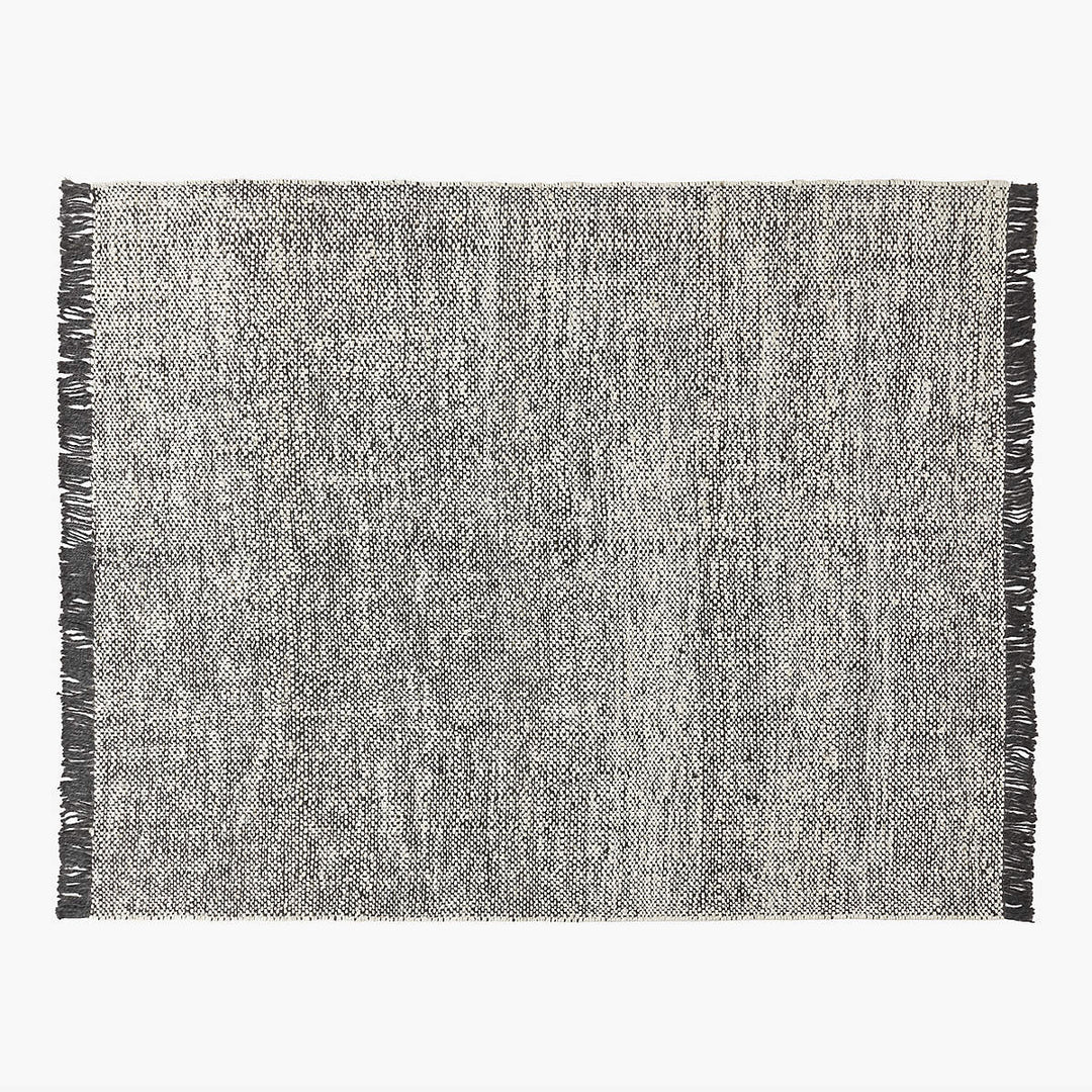 LENO BLACK AND WHITE JUTE AREA RUG 8'X10'