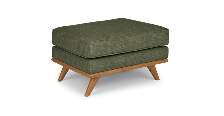 Timber Olio Green Ottoman