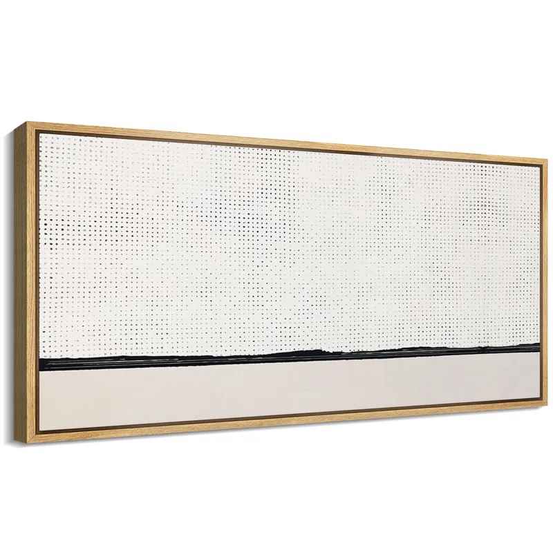 Minimal Landscape Minimalist Dotted Horizon Line In Monochrome Wall Decor-30"x60"