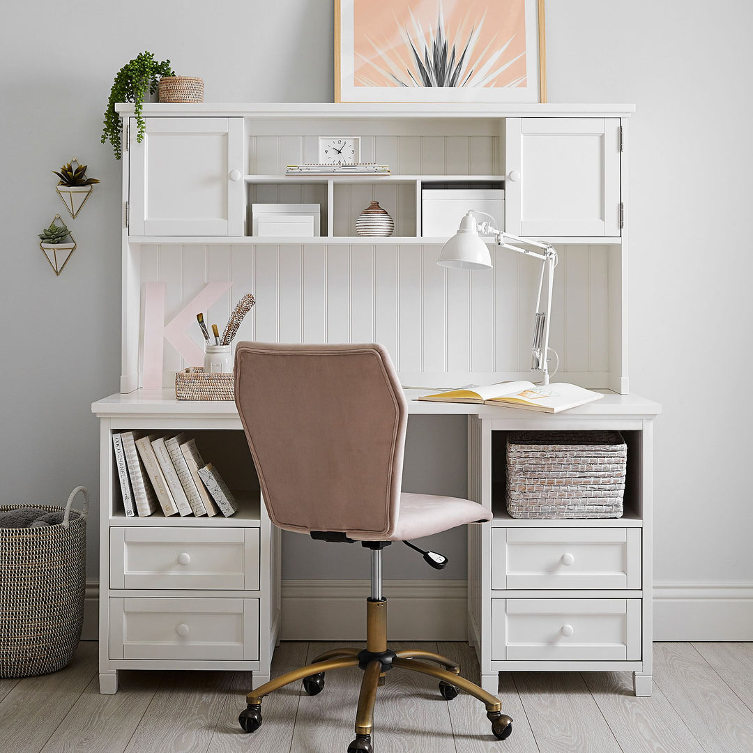 Beadboard Smart Storage Hutch Desk