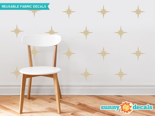 Retro Stars Fabric Wall Decal Set of 22