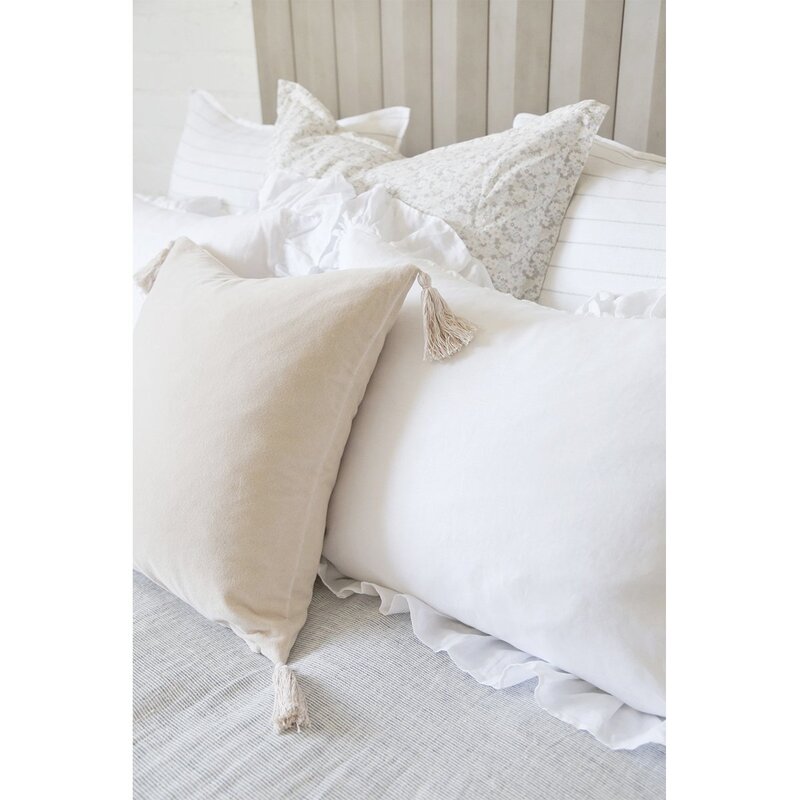 Bianca Square Cotton Pillow Cover With Insert-20"x20"