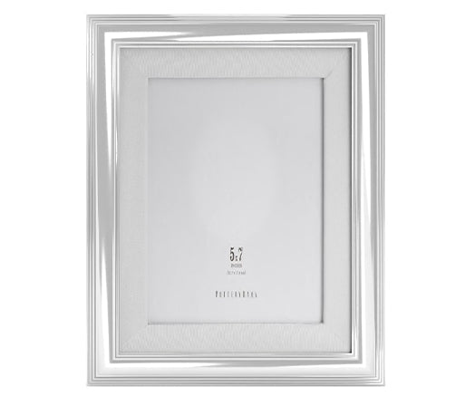 Personalized Silver Plated Grosgrain Ribbon Mat Frame White