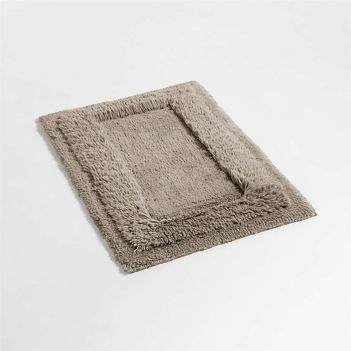 Raffee Stone Taupe Fluffy Cotton Bath Mat