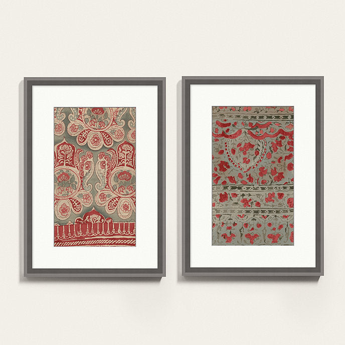 Textile Sketch Art Print II With Frame