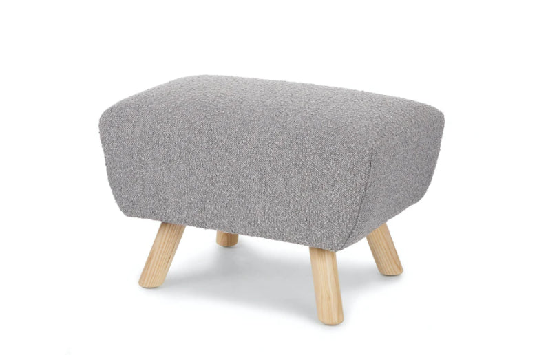 Gabriola Dover Gray Bouclé Ottoman