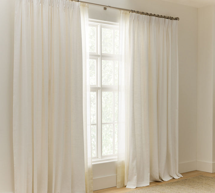 Emery Linen Pinch Pleat Blackout Curtain-96"