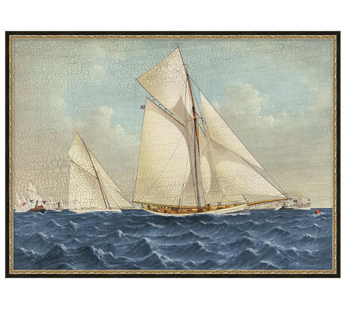 Antique Yachts Canvas With Frame