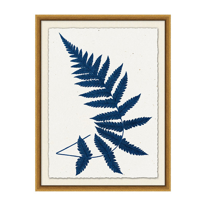 Indigo Fern Leaf Art