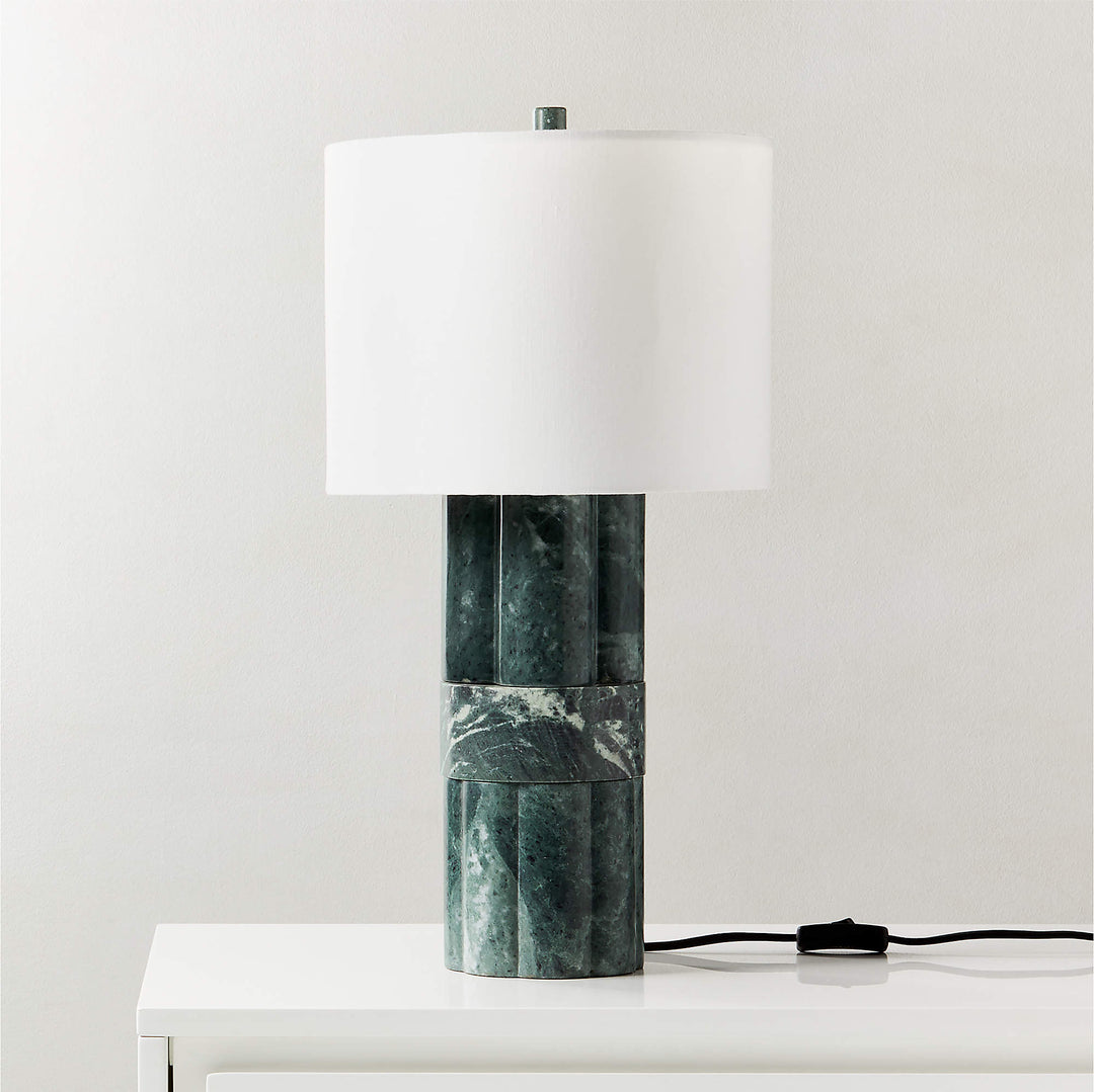 Walden Green Marble Table Lamp Tall