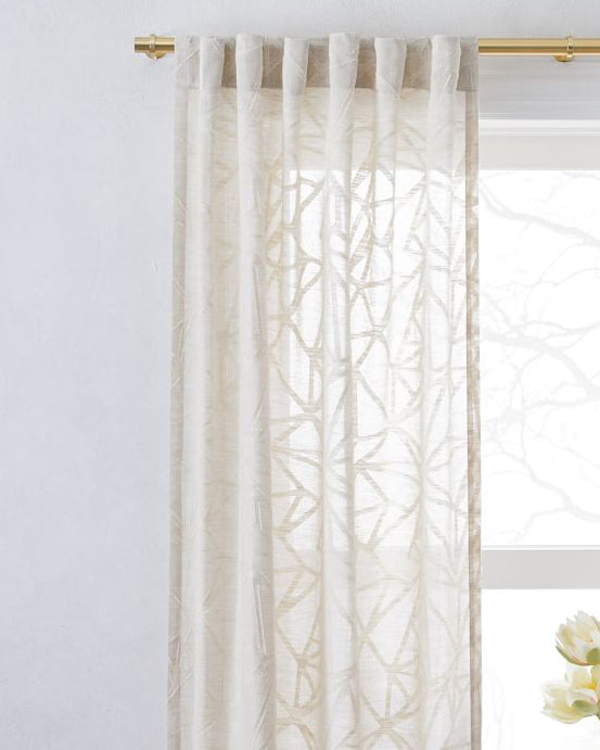 Sheer Abstract Glass Curtain 48"x108"