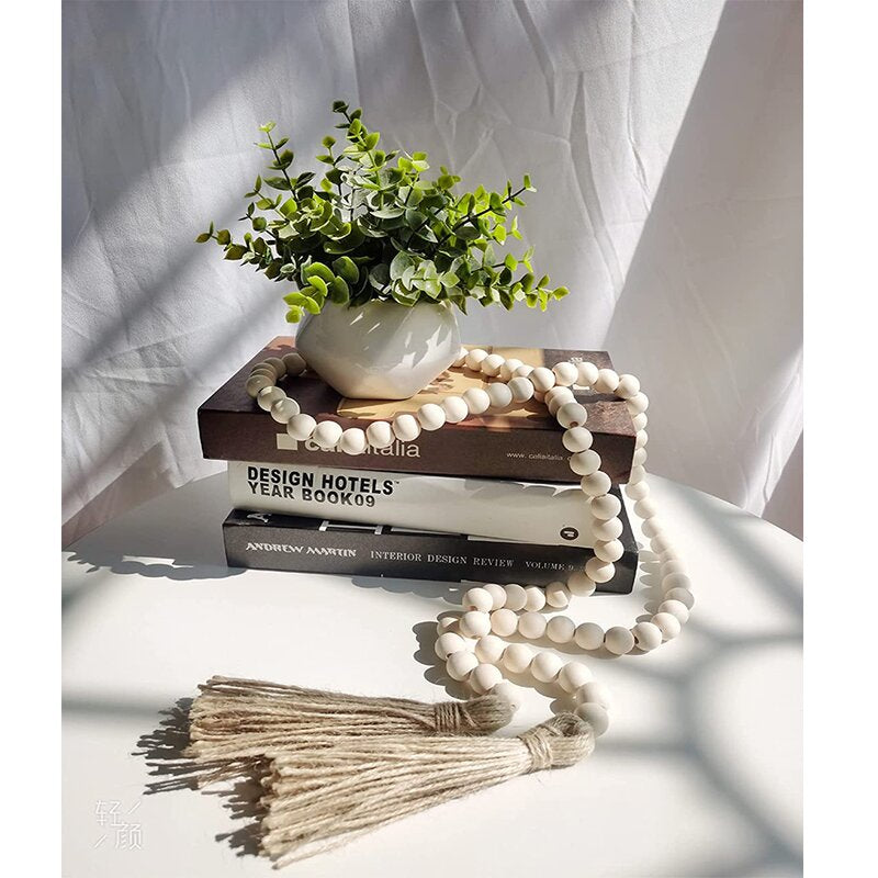 Cinda Rural Wooden Beads Rope Ornament Pendant