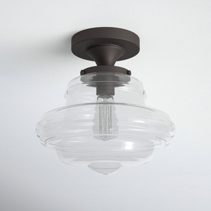 Marah Single Light Glass Semi Flush Mount