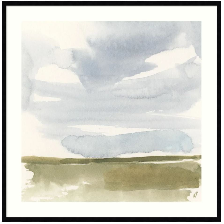 Open Field Sketch I by Victoria Barnes With Frame-41.17x41.17