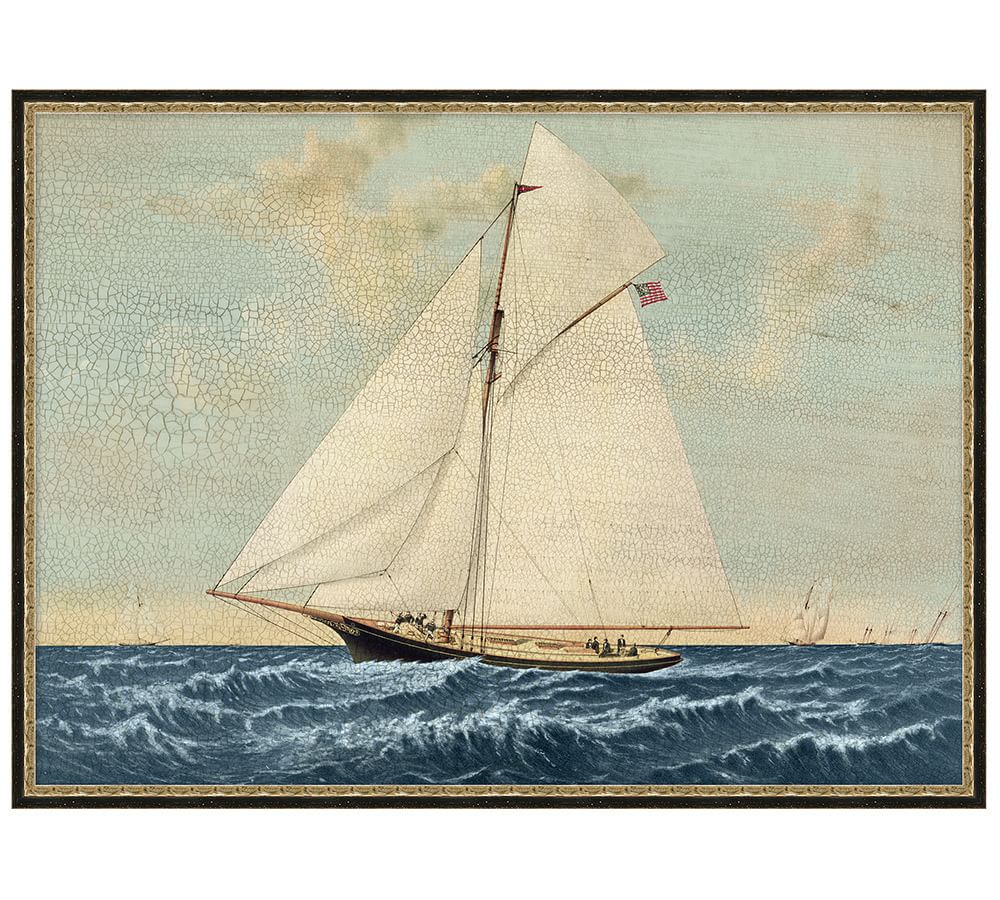 Antique Yachts Canvas With frame