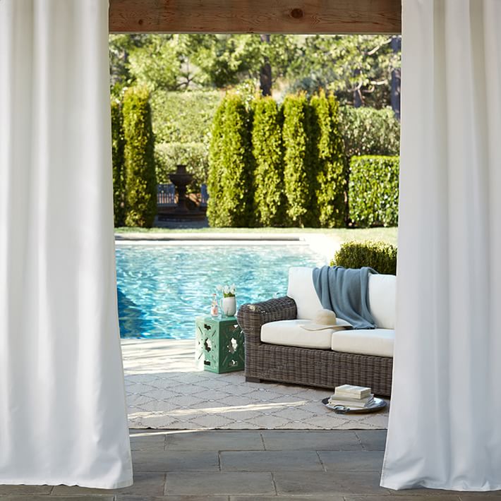 Sunbrella Indoor Outdoor Solid Cast Curtain Pumice