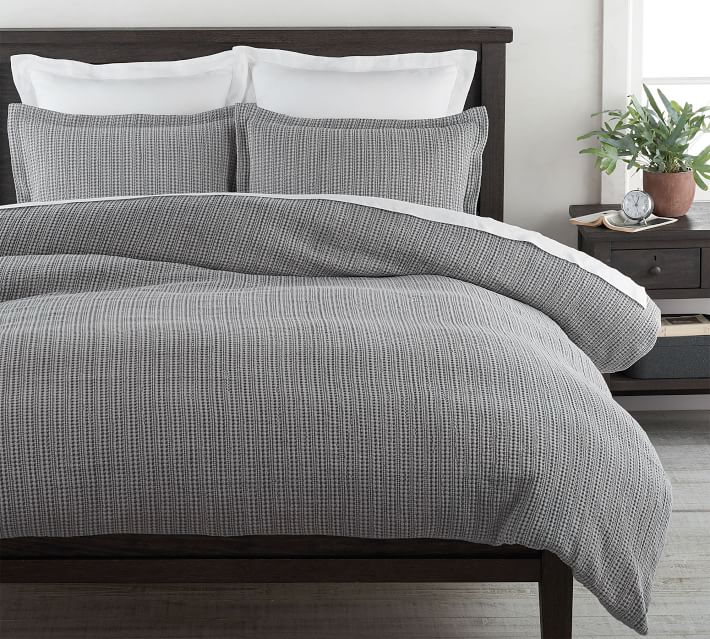 Gray Honeycomb Cotton Duvet Cover With No Insert-Queen