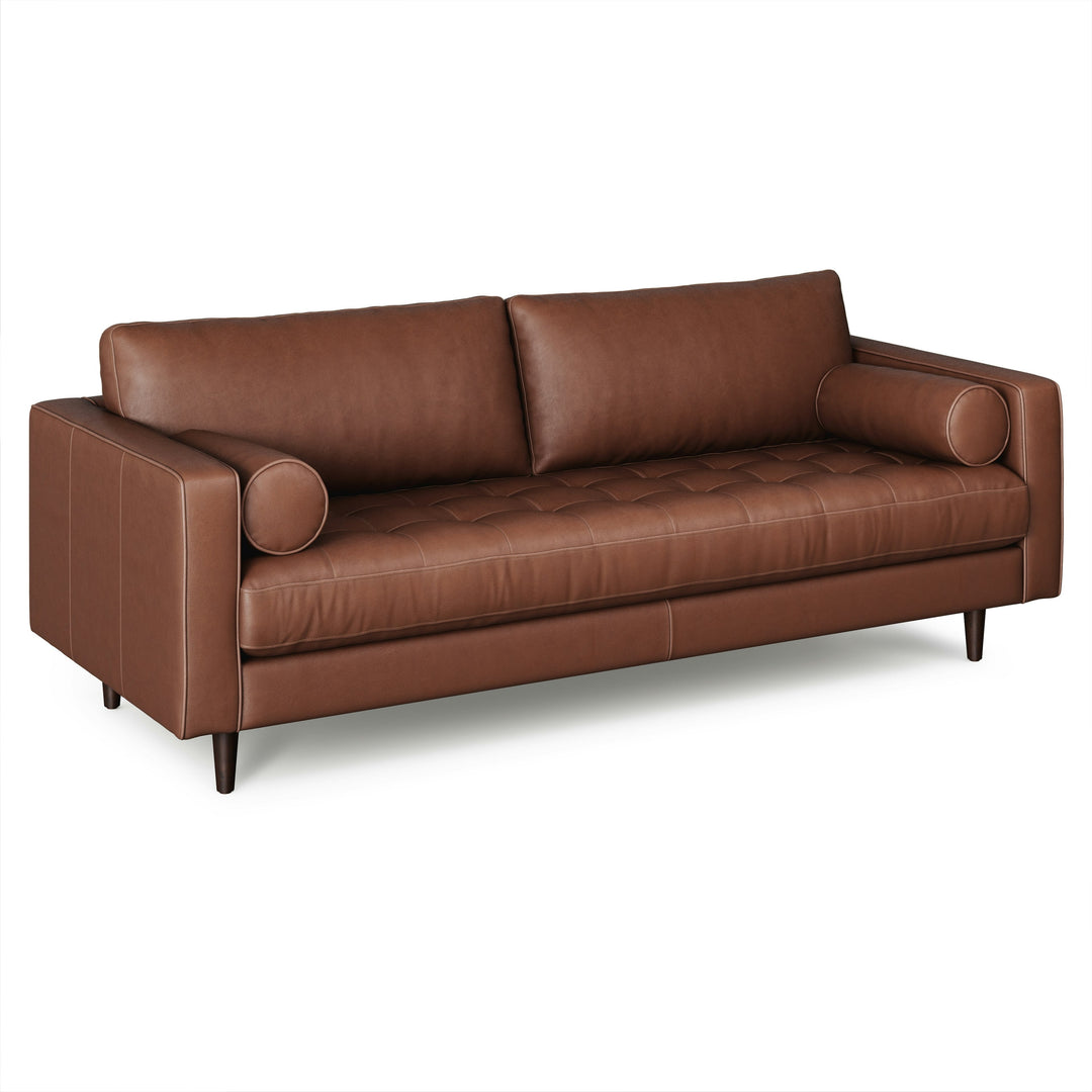 Sven Tufted Taos Brown Leather Sofa