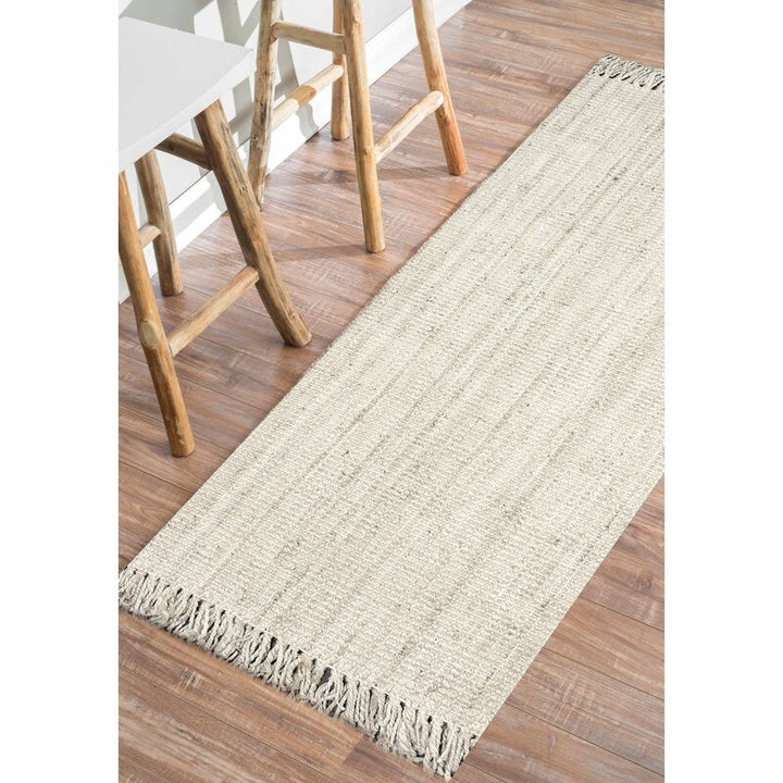 Gia Handmade Flatweave Jute Sisal Off White Area Rug-2'6"x10'