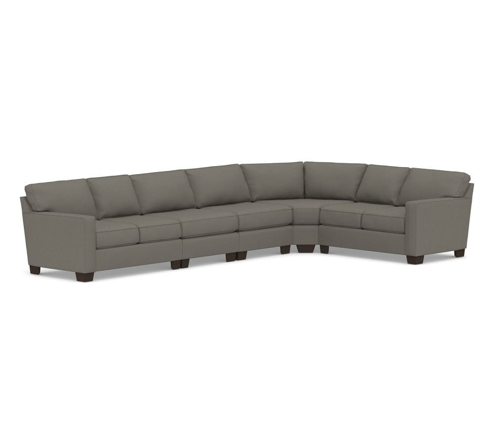 Buchanan Square Arm Upholstered Curved 5-Piece Sectional with Wedge