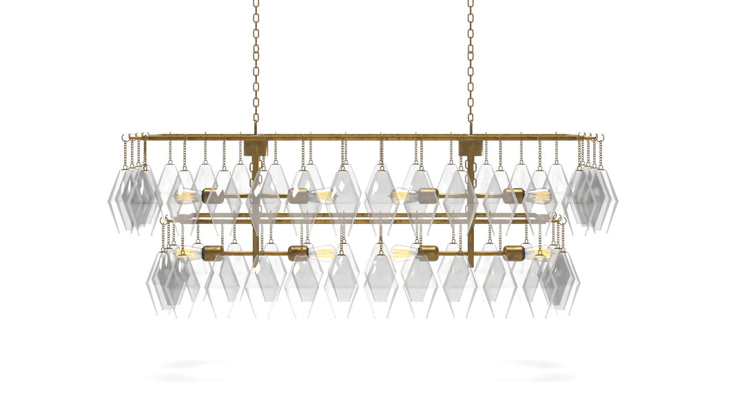Grand Waterfall Rectangle Chandelier 52"