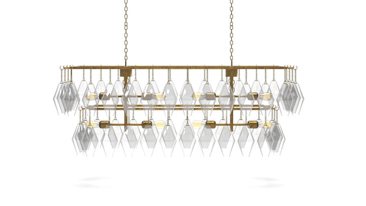 Grand Waterfall Rectangle Chandelier 52"