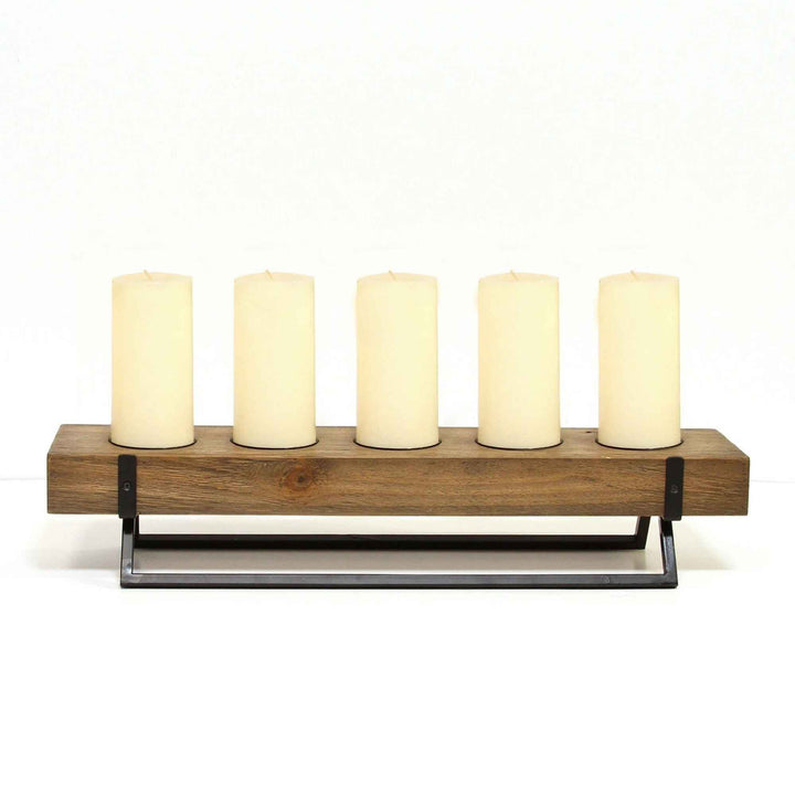 Wood Tabletop Candelabra