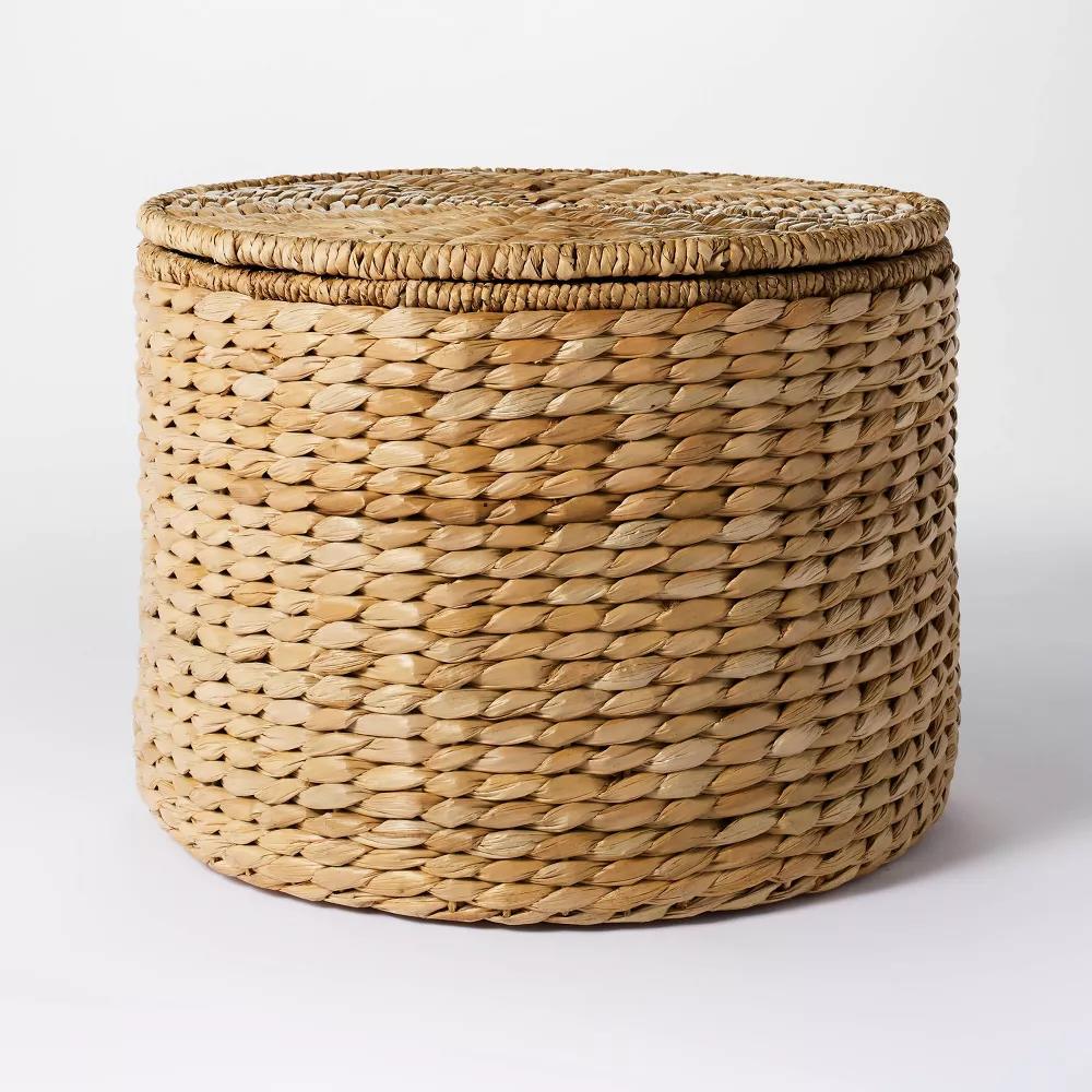 Woven Storage Ottoman Natural