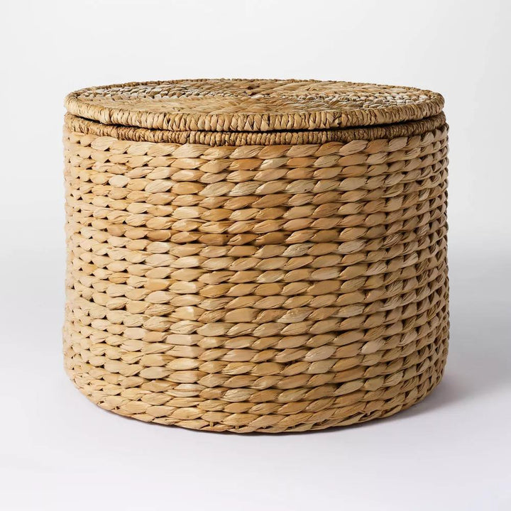 Woven Storage Ottoman Natural