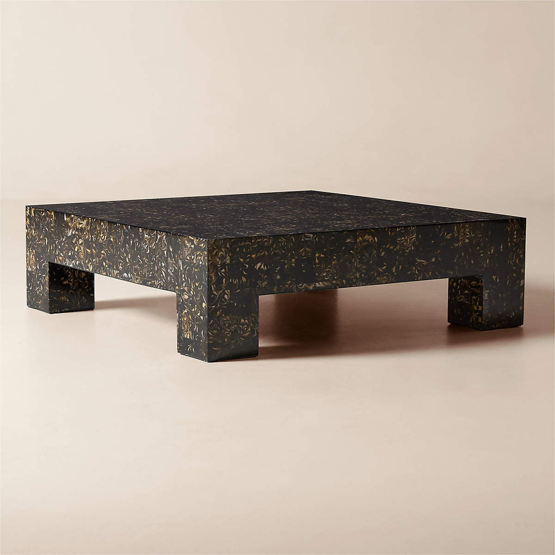Scatola 48 Square Brown Tiled Resin Coffee Table