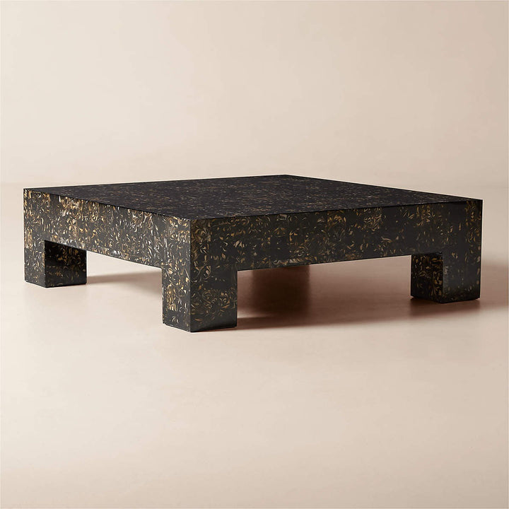 Scatola 48 Square Brown Tiled Resin Coffee Table
