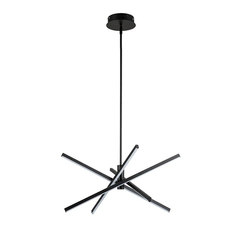 Burcker 4 Light Aluminum Dimmable LED Modern Linear Chandelier