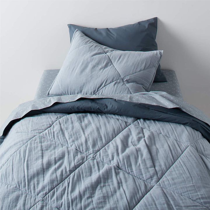 Supersoft Kids Mist Blue Gauze Cotton Quilt-Twin