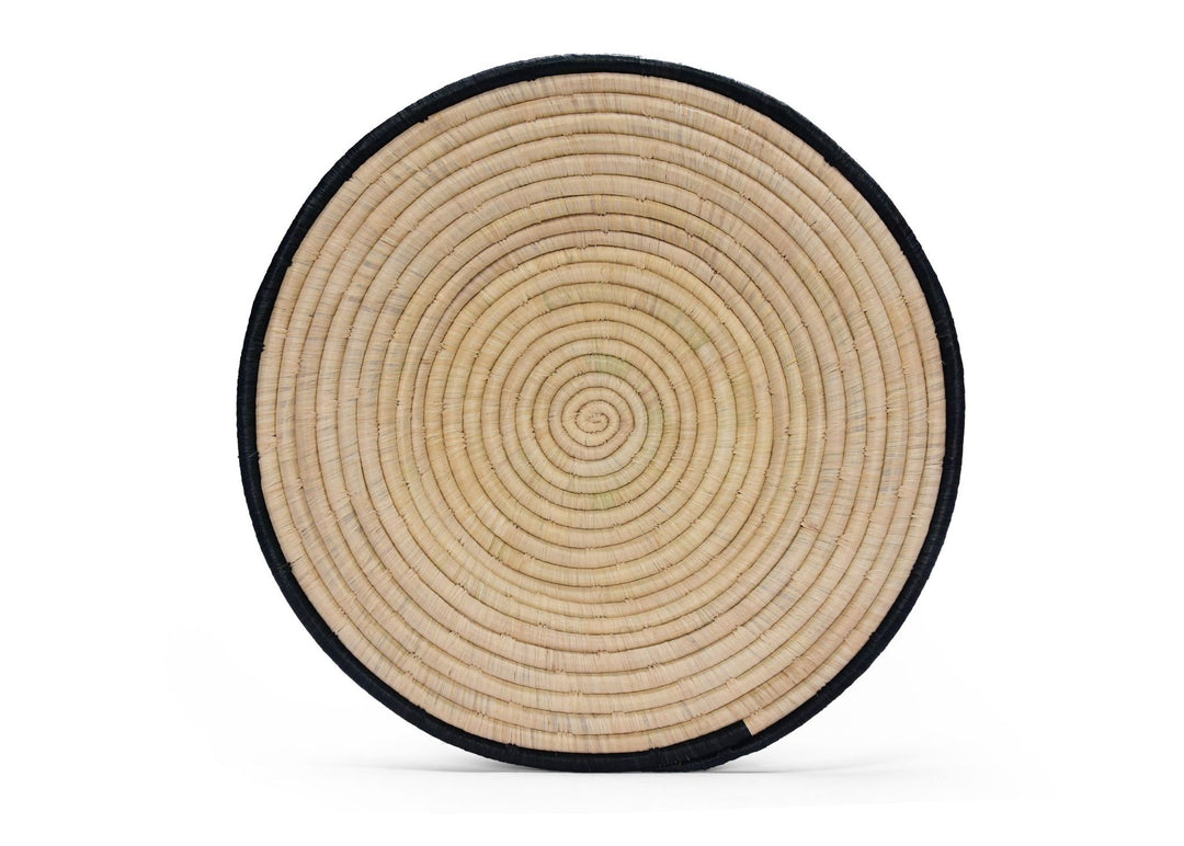 Dark Gray Ring Woven Wall Art Plate-18"