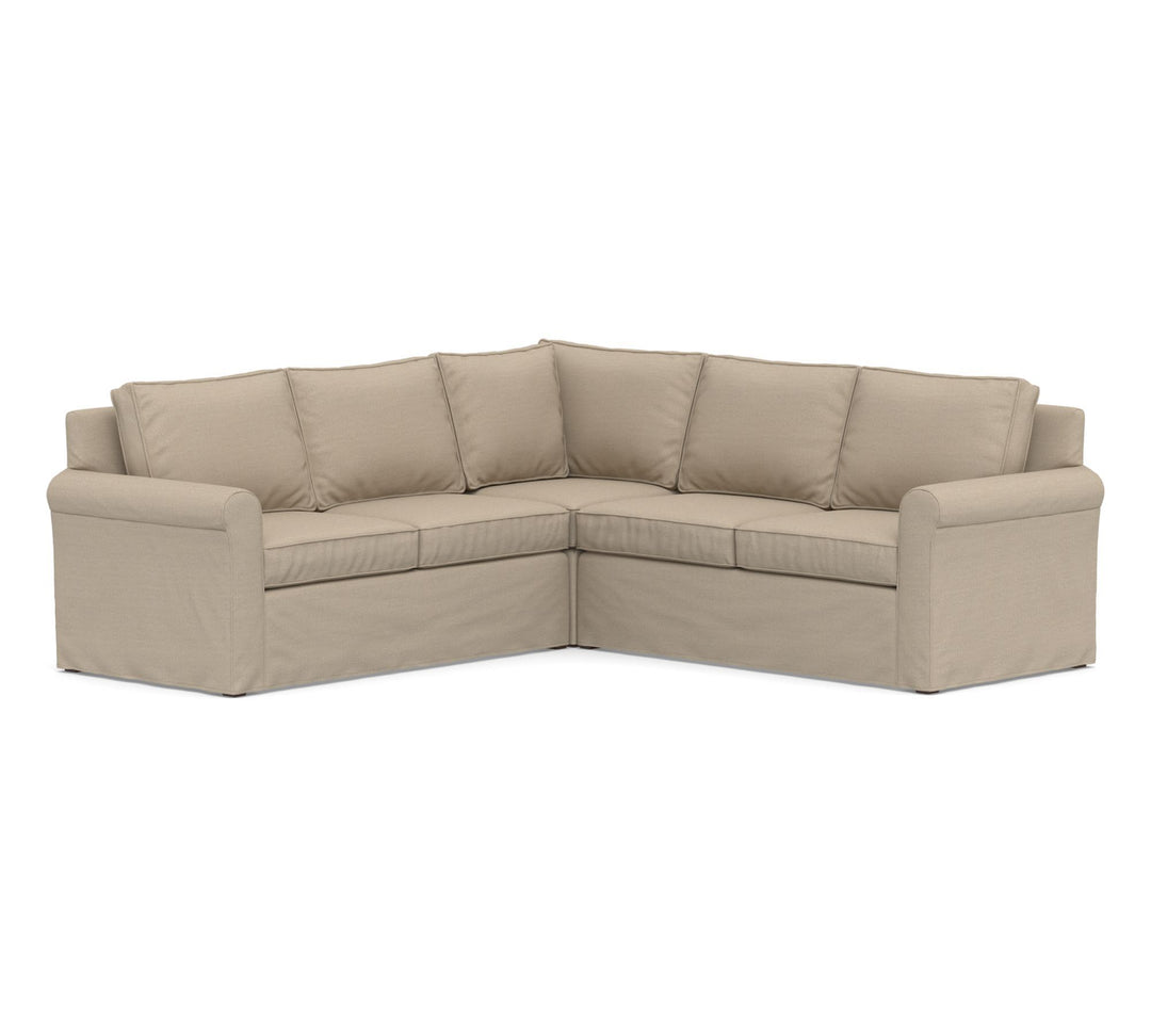 Cameron Roll Arm Slipcovered Sectional
