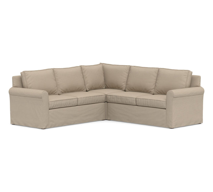 Cameron Roll Arm Slipcovered Sectional