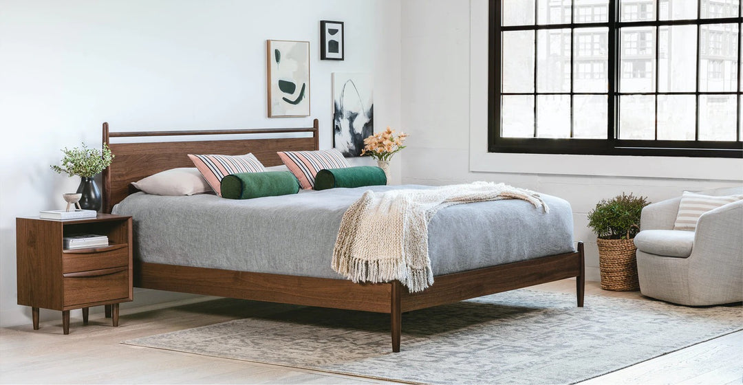 Lenia Panel Walnut Bed-Queen