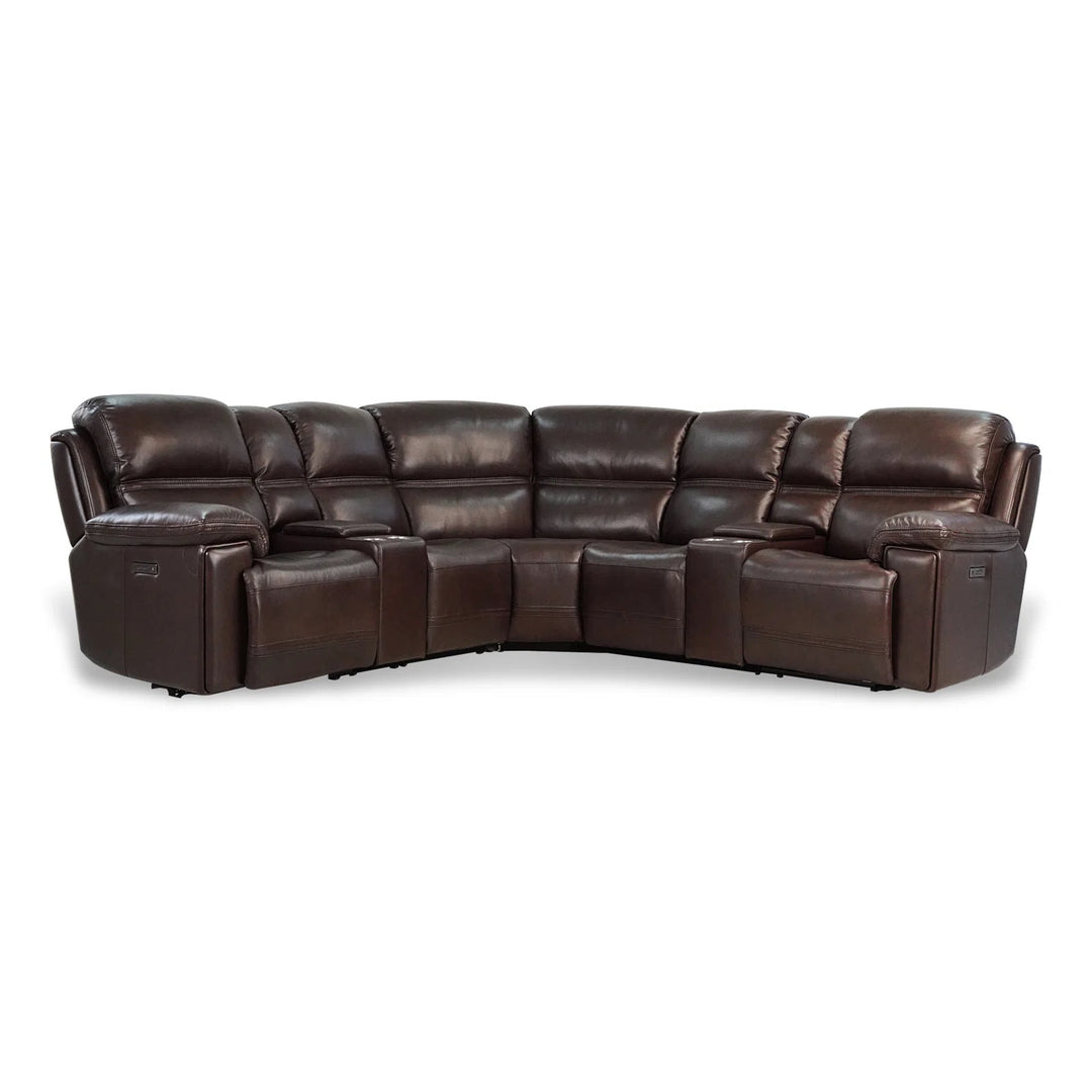 116'' Wide Genuine Leather Symmetrical Reclining Corner Sectional
