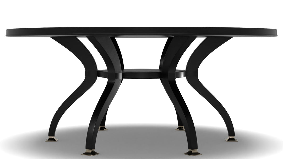 Caracole Total Eclipse Modern Black Wood Round Dining Table
